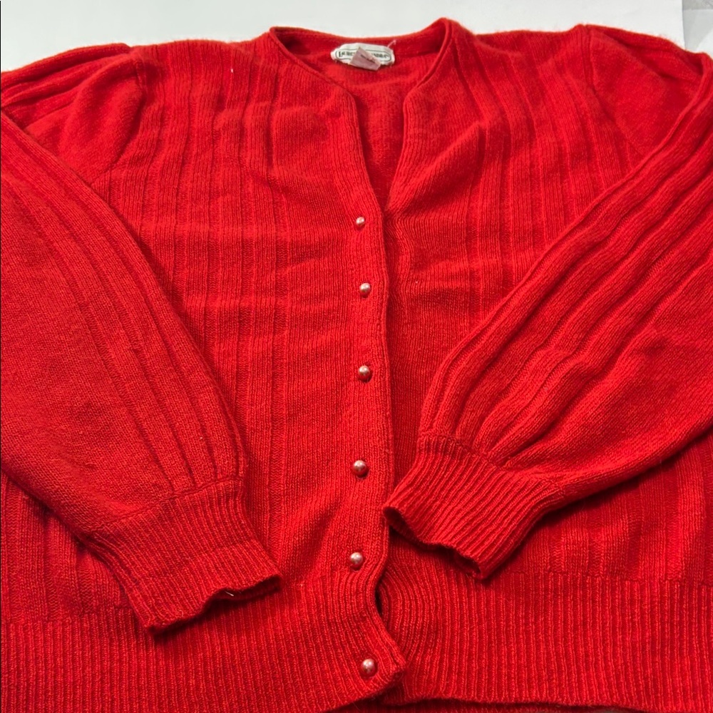 Lauren Alexandra Red Women's Cardigan Sweater - Picture 5 of 16